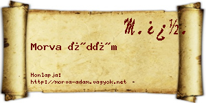 Morva Ádám névjegykártya