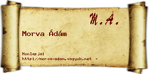 Morva Ádám névjegykártya
